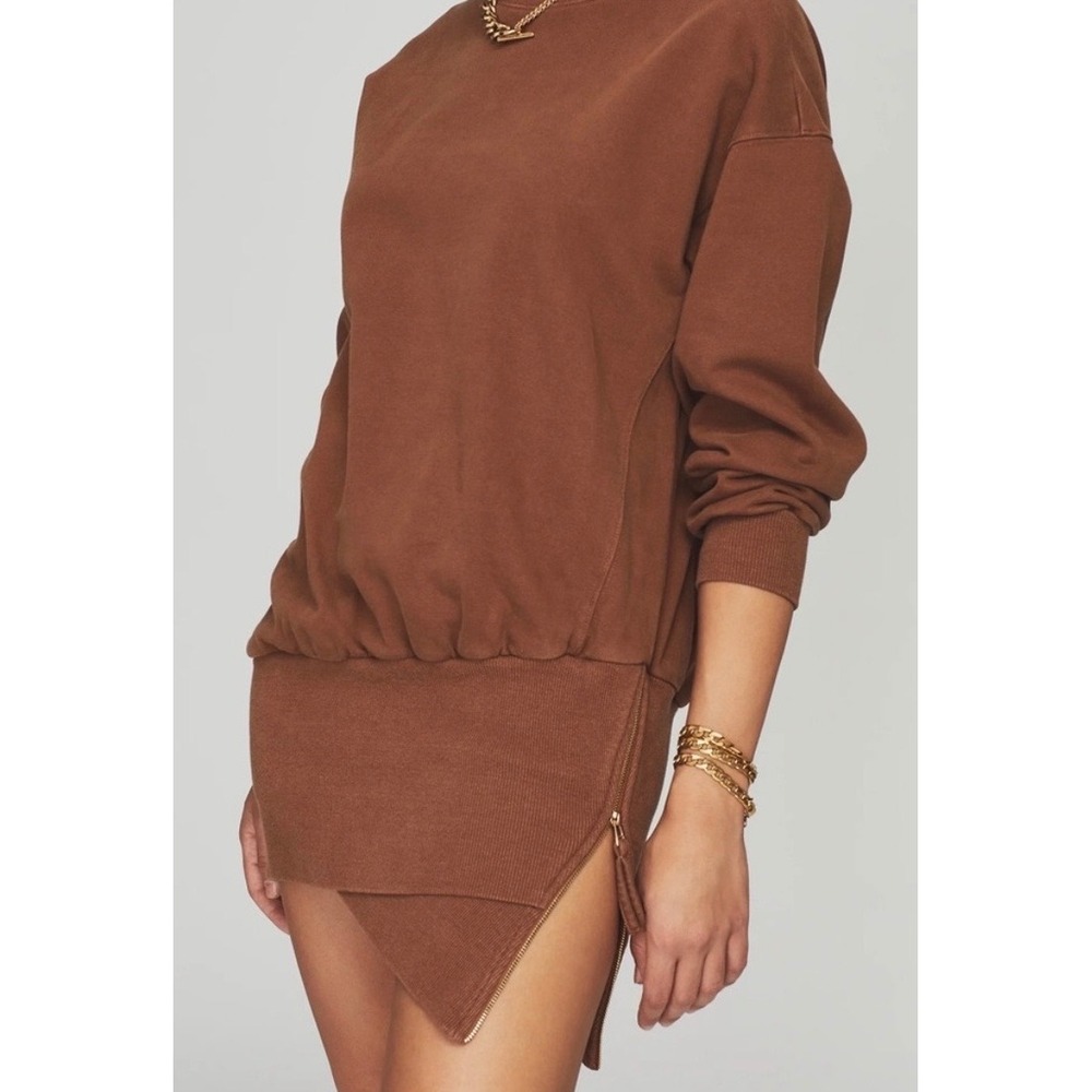 NWT Retrofete Nova Sweater Mini Dress‎ Glazed Ginger Brown Size XS